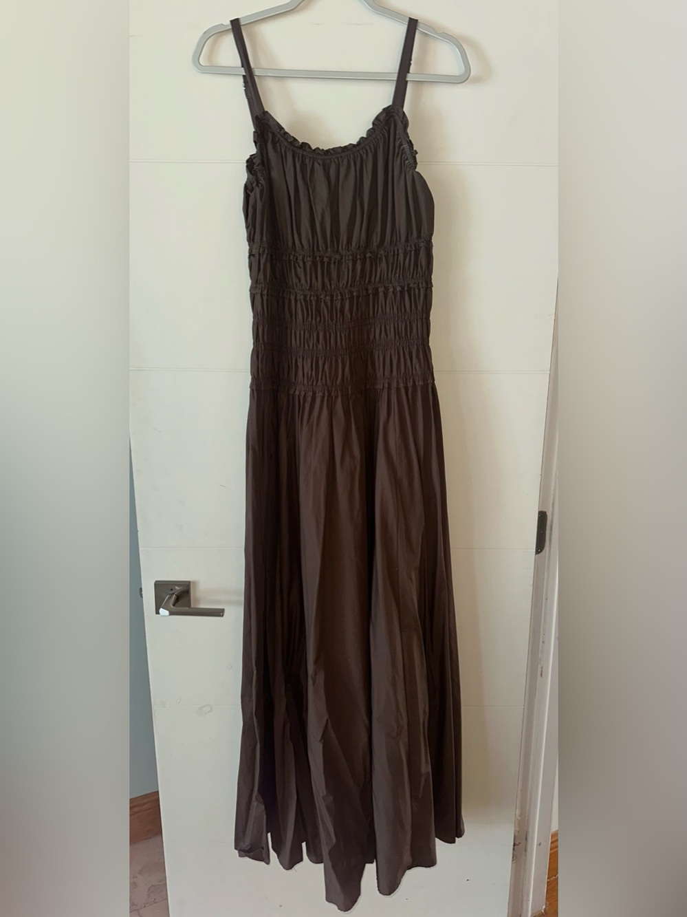 Shirred Strappy Maxi Dress from White Closet